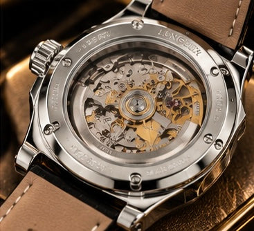LONGLUX Men’s Luxury Automatic Mechanical Watch – Skeleton Dial, Leather Strap, Water-Resistant, Elegant Casual Style